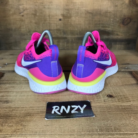 NEW Nike Epic React Flyknit 2 Laser Fuchsia Pulse - Picture 5 of 7